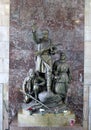 Monument to the heroes guerrillas in Moscow metro station Partizanskaya Royalty Free Stock Photo